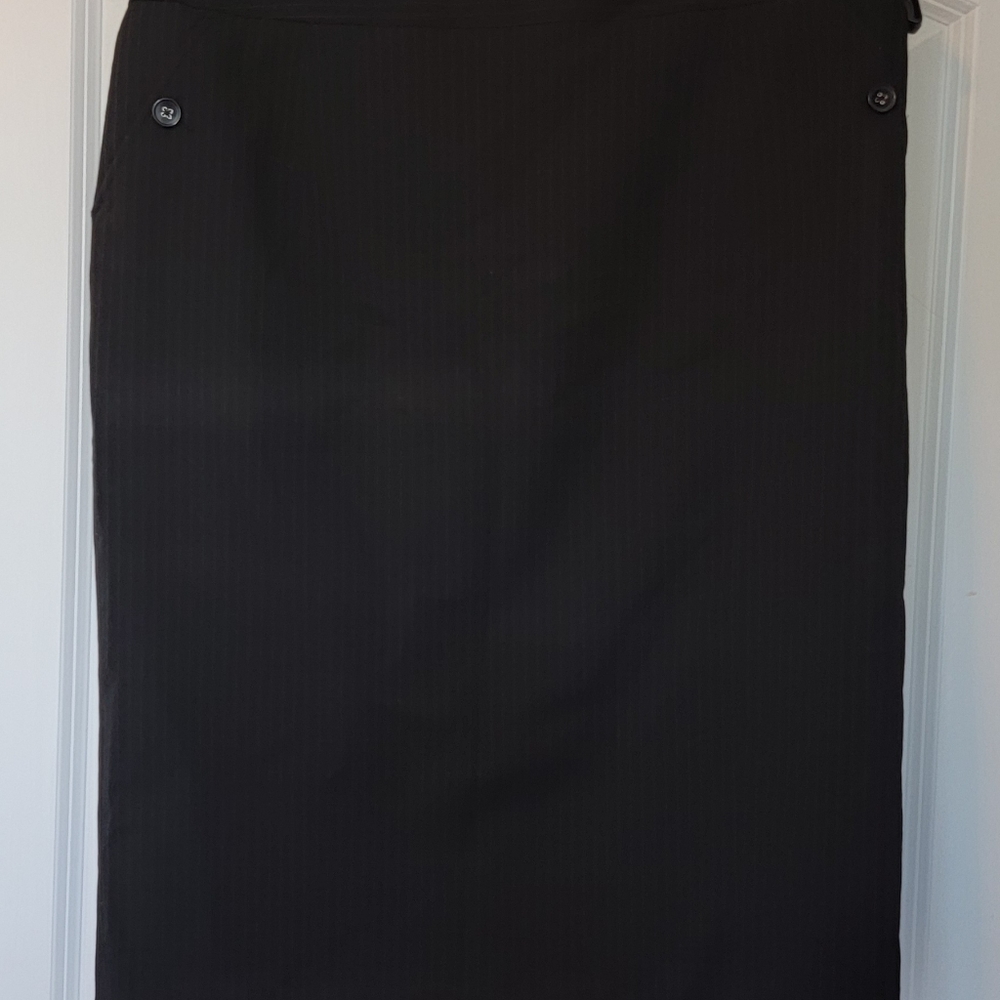 Pinstriped straight black skirt